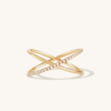 2024 New Arrivals 925 Stainless Sterling Silver Cross Pave Diamond Band Ring Couple Set for Women