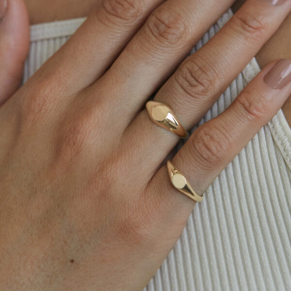 Stainless Steel Blank Round Top Signet Rings Custom Engravable Signet Blank Rings for Men Mens Signet Ring