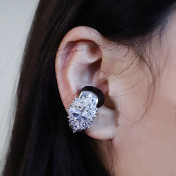 Wholesale Bose Earphones 3D Printed Brass Accessories Women's Trendy Earrings Gold Plated Sterling Silver Zircon Main for Gifts