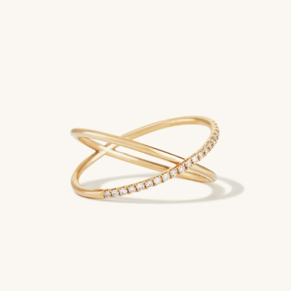 2024 New Arrivals 925 Stainless Sterling Silver Cross Pave Diamond Band Ring Couple Set for Women
