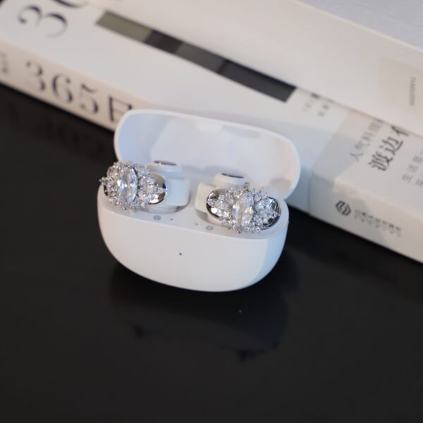 Wholesale Bose Earphones 3D Printed Brass Accessories Women's Trendy Earrings Gold Plated Sterling Silver Zircon Main for Gifts