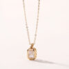 Fashion Luxury Women Jewelry Custom Chain Necklaces Square Birthstone 925 Sterling Silver Necklace