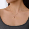 Fashion Luxury Women Jewelry Custom Chain Necklaces Square Birthstone 925 Sterling Silver Necklace