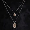Fine Oval Shape Catholic Miraculous Medal Necklace Trendy 925 Stainless Sterling Silver with Pearl Diamond Zircon Charms