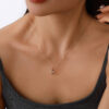 Fashion Luxury Women Jewelry Custom Chain Necklaces Square Birthstone 925 Sterling Silver Necklace