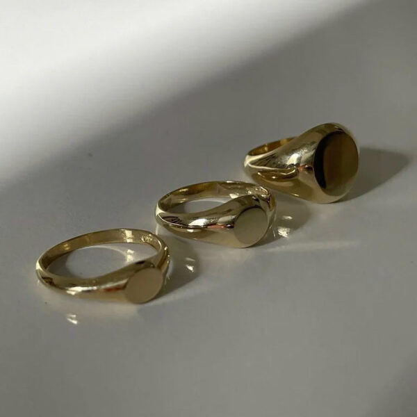 Stainless Steel Blank Round Top Signet Rings Custom Engravable Signet Blank Rings for Men Mens Signet Ring