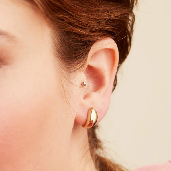 Chunky Gold Plated Waterproof Hot Sale Fashion Non Tarnish Vintage Women Jewelry Luxury Minimalist Geometric Stud Earrings