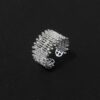Polished Rings for Women, Dainty Non Tarnish Chunky Wedding Lace Ring Set,  Silver Jewelry Adjustable Bohemian Statement Ring