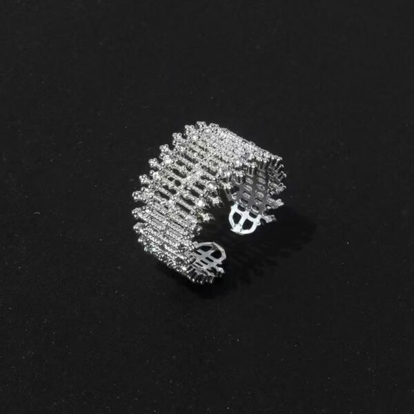Polished Rings for Women, Dainty Non Tarnish Chunky Wedding Lace Ring Set,  Silver Jewelry Adjustable Bohemian Statement Ring