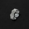 Polished Rings for Women, Dainty Non Tarnish Chunky Wedding Lace Ring Set,  Silver Jewelry Adjustable Bohemian Statement Ring