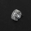 Polished Rings for Women, Dainty Non Tarnish Chunky Wedding Lace Ring Set,  Silver Jewelry Adjustable Bohemian Statement Ring