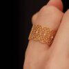 Polished Rings for Women, Dainty Non Tarnish Chunky Wedding Lace Ring Set,  Silver Jewelry Adjustable Bohemian Statement Ring