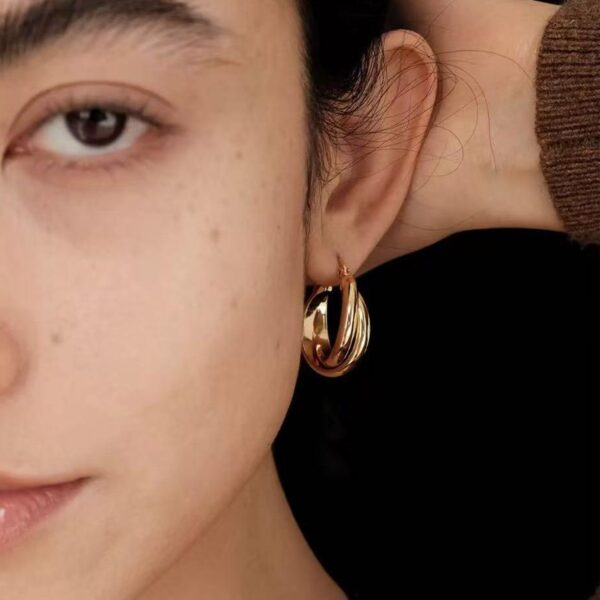 Large Thin Double Hoop Earrings for Women, Lightweight Hypoallergeni Earrings Trendy, Dainty Huggie Hoop for Women' Jewelry