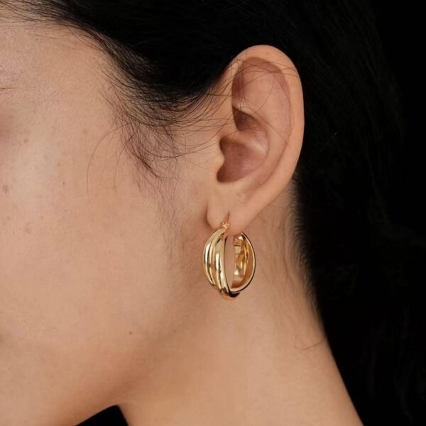 Large Thin Double Hoop Earrings for Women, Lightweight Hypoallergeni Earrings Trendy, Dainty Huggie Hoop for Women' Jewelry