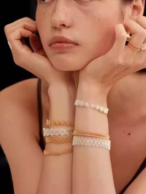 b Timeless Silver Bracelets for Women, Bohemian Vintage Jewelry Lace Cuff Bangle, Trendy Bangle Bracelet Stack Wide Stretch Statement