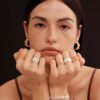 Polished Rings for Women, Dainty Non Tarnish Chunky Wedding Lace Ring Set,  Silver Jewelry Adjustable Bohemian Statement Ring
