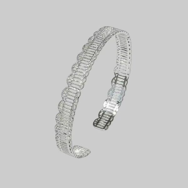 b8 Timeless Silver Bracelets for Women, Bohemian Vintage Jewelry Lace Cuff Bangle, Trendy Bangle Bracelet Stack Wide Stretch Statement