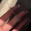 r1 Dainty Sliver Rings for Women Non Tarnish , Stackable Chunky Lace Western Jewelry for Anniversary, Brilliant Stack Vintage Lace Promise Ring