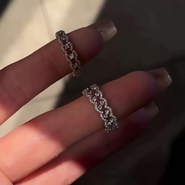 r3 Dainty Sliver Rings for Women Non Tarnish , Stackable Chunky Lace Western Jewelry for Anniversary, Brilliant Stack Vintage Lace Promise Ring