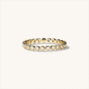 Elegant Bezel-Set Brass Gold Plated Women's Promise Rings Wedding Band with Round 5A Cubic Zircon