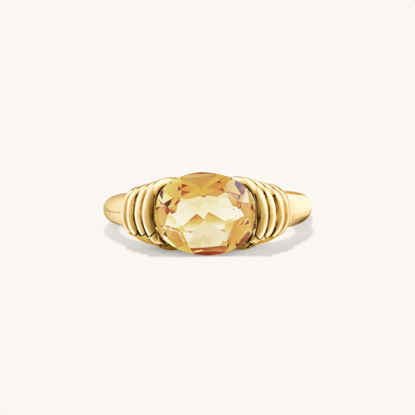 Custom Gold Plated Stainless Steel Gold Plated Rings for Women Non Tarnish Colourful Oval Zircon Gemstone Jewelry Design