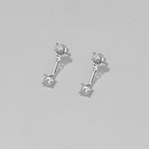 4.6 Silver Earrings for Women, Stud Earrings Hypoallergenic, 14k Gold Plated with Dainty Diamond, Earring Stacks Silver Jewelry Gift