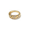 8 Wholesale Custom Jewelry Trendy Twisted Gold Plated Ring with Cubic Zirconia Fashion Pave Brass Ring for Women