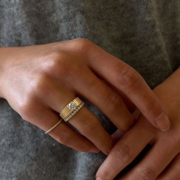 5A Cubic Zircon Full Paved Rose Gold & Gold Plated Brass Rings for Women Trendy Wedding Jewelry