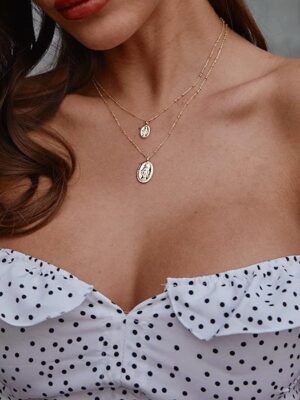 H77bbd76b07574788aa4d71d1c419fd32m Fine Stainless Steel Virgin Mary Statues Pendant Necklaces with Trendy Coin Shape for Men and Women