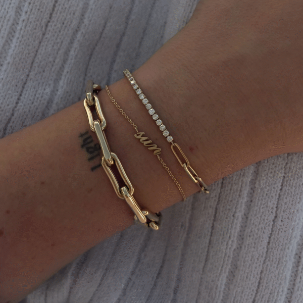 Hdb9fc0c596454f9d9eff33b448d3e927v 2025 Trendy 925 Sterling Silver Paperclip Link Chain Bracelet Women's Gold-Plated Anniversary Hip-hop Bangle