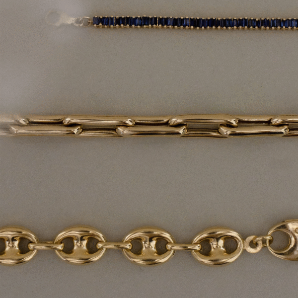 He044c8fc2ecf48da9cb83cb09f3a1680A 2025 Trendy 925 Sterling Silver Paperclip Link Chain Bracelet Women's Gold-Plated Anniversary Hip-hop Bangle