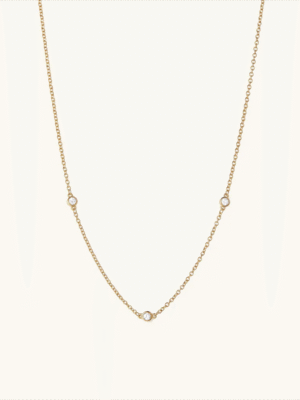 Waterproof Jewelry Trendy Brass Necklace with Diamond CZ Zirconia for Women Parties Wear