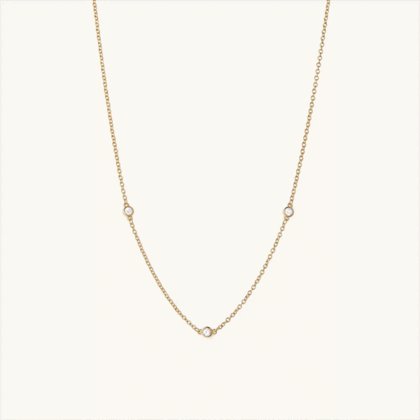 Waterproof Jewelry Trendy Brass Necklace with Diamond CZ Zirconia for Women Parties Wear