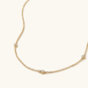 Waterproof Jewelry Trendy Brass Necklace with Diamond CZ Zirconia for Women Parties Wear