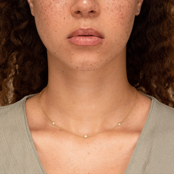 Waterproof Jewelry Trendy Brass Necklace with Diamond CZ Zirconia for Women Parties Wear