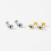 a5 Custom Gold Planted Silver Evl Eye Hypoallergenic Stud Earrings for Women Trendy Jewelry Diamond Main Stone