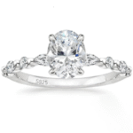 aa Elegant Oval Cut Zircon Womens Gold Ring 925 Sterling Silver Engagement Ring Fine Jewelry for Women