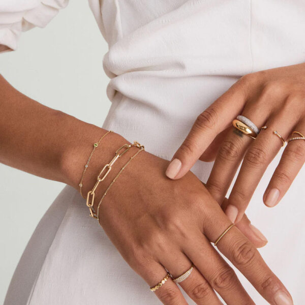 b4 Beautiful Handmade 925 Sterling Silver Wedding Ring Gold Vermeil Pave Diamond Classic Geometric Style for Women Parties