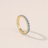 d4 Fashionable High Quality Trendy Luxury Blue Zirconia Tennis Ring Fine Hip Hop Rapper Jewelry