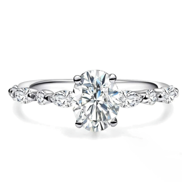 d6 Elegant Oval Cut Zircon Womens Gold Ring 925 Sterling Silver Engagement Ring Fine Jewelry for Women