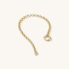 e2 925 Sterling Silver Dainty Gold Bracelet with Dainty Roman Double Circle Chain and Link Fashion Jewelry