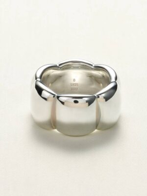 Wholesale 925 Sterling Silver Fine Jewelry Unique Minimalist Light Luxury Trendy Chunky Bubble Rings for Wedding and Engagement