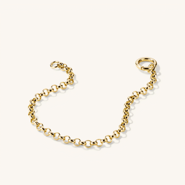 e3 925 Sterling Silver Dainty Gold Bracelet with Dainty Roman Double Circle Chain and Link Fashion Jewelry