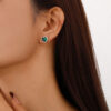 e5 Luxury Emerald Green 5A Cubic Zirconia Earrings High Quality Brass Jewelry for Women Fashion Stud Earings