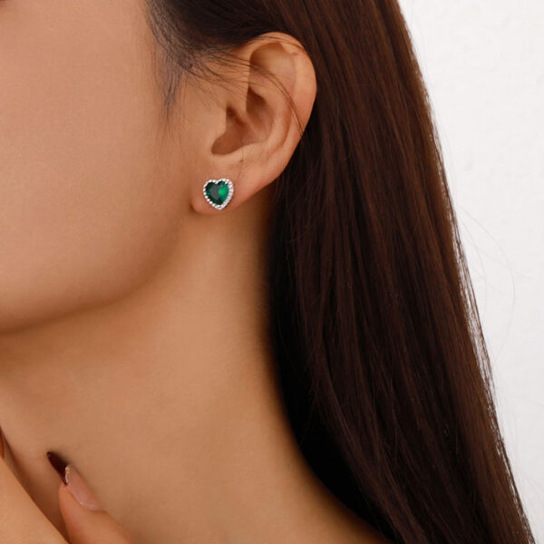 e5 Luxury Emerald Green 5A Cubic Zirconia Earrings High Quality Brass Jewelry for Women Fashion Stud Earings