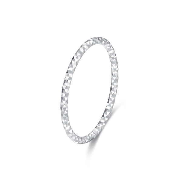 e5 925 Sterling Silver Stackable Ring Minimalist Thin Ring Rhodium Plating Zircon Stone Trendy Women's Anniversary Jewelry