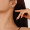 e6 Luxury Emerald Green 5A Cubic Zirconia Earrings High Quality Brass Jewelry for Women Fashion Stud Earings