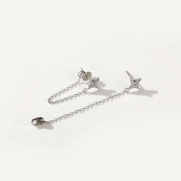 Elegant Women's 925 Sterling Silver Earrings with Zircon Moon Star New Fashion Rose Gold Jewelry for Wedding Party