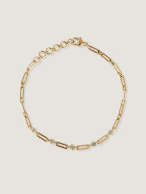 Women's Elegant Brass Bracelet with Emerald Crystal Fine Chain & Link Zirconia Charms Adjustable Brass Jewelry Main Stone Zircon