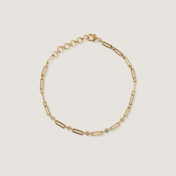 Women's Elegant Brass Bracelet with Emerald Crystal Fine Chain & Link Zirconia Charms Adjustable Brass Jewelry Main Stone Zircon